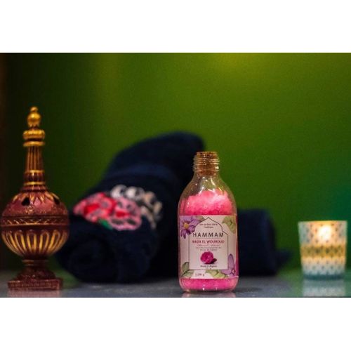 Sel de bain massage fleur rose herbes courbatures musculaires relaxant prix maroc