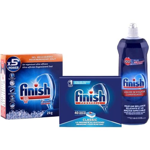 Finish Pack lave Vaisselle - Tablette + Liquide Rinçage + Sel