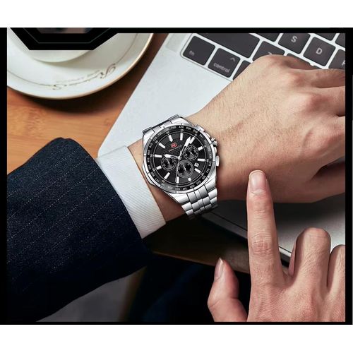 product_image_name-MINI FOCUS-Montre Homme Multifonction Chronographe Étanche – Bracelet Acier Inoxydable – Design Sport & Élégant -5