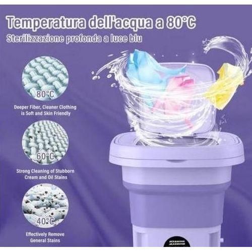 Generic Mini Machine à Laver Pliable Mauve - image 3
