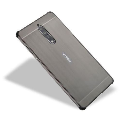 Mooncase Nokia Lumia 8 Case , Luxury Metal Bumper + Brushed Hard Plastic Back Cover 2 In 1 Cover Ultra Thin Frame