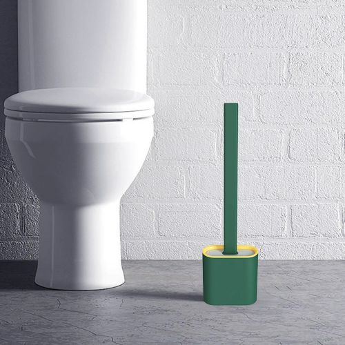 Brosse de Toilette avec Support, Brosse WC Silicone Flexible