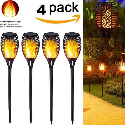 Solar Lamps Torche solaire imperméable allume la lampe de jardin extérieur  la flame Solaire à prix pas cher