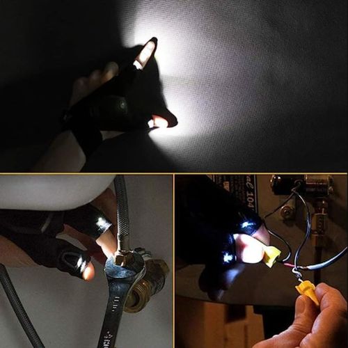 Generic Gants de lampe de poche rechargeables, sans doigts, éclairage LED à  prix pas cher