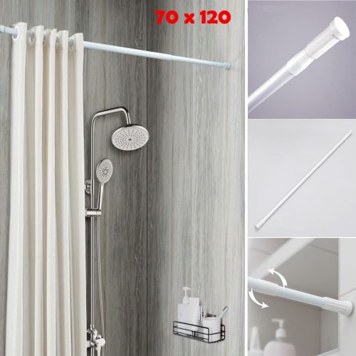 Barre de rideau de douche 70/120 cm, blanc, Cooke & Lewis Nira