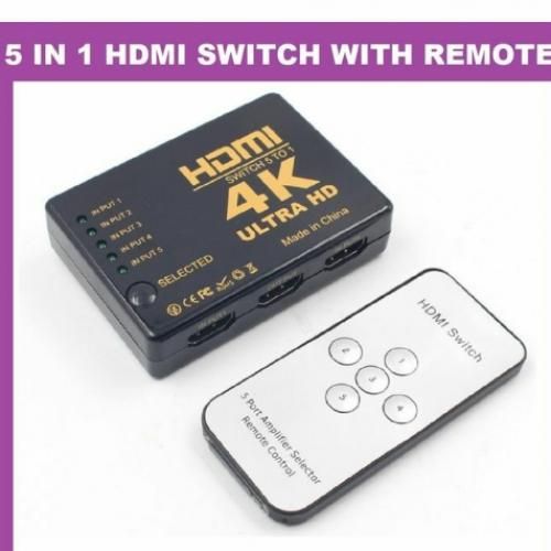 Generic HDMI 4K UHD 5 Ports Switcher 5 en 1 Sortie Support 3D Full HD 1080p