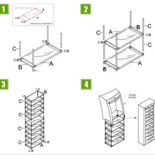 product_image_name-Generic-Armoire rangement 10 étages chaussures pliable avec housse protectrice pratique-7