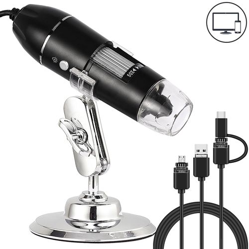 Generic Microscope numérique USB 1600X 8 LED avec support en métal à prix  pas cher