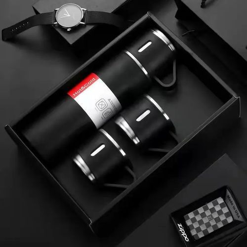product_image_name-VACUUM FLASK-ترموس من الفولاذ المقاوم للصدأ مع 3 اكواب- 500  مل للمشروبات الساخنة-طاقم هدية رائعة-2