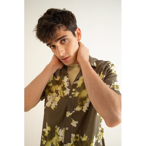 Defacto Chemise a manches longues en tissu tisse a coupe moderne a manches courtes pour homme Khaki a prix pas cher Jumia Maroc