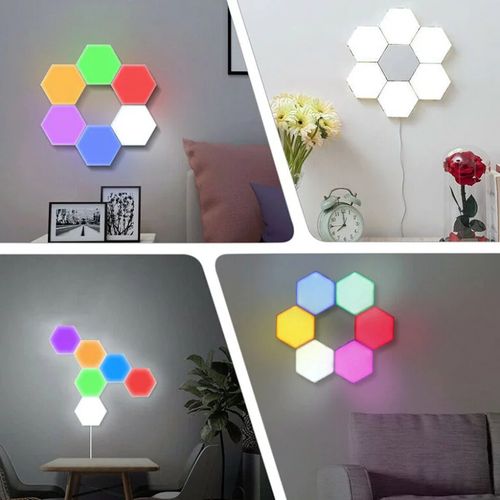 Generic Applique Murale Hexagone Décoration Créative Télécommande Lumière  LED à prix pas cher