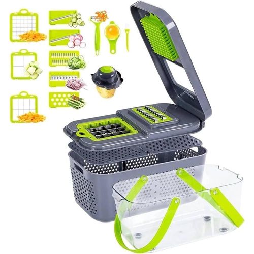 product_image_name-Generic-Hachoir à Légumes Multifonction 22-en-1 avec Lames en Acier Inoxydable-4