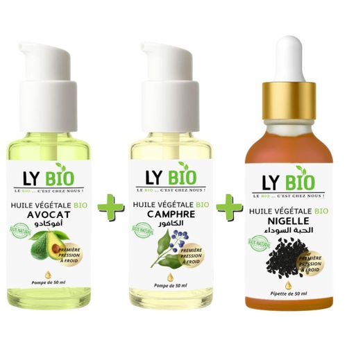 product_image_name-LY BIO-PACK HUILE AVOCAT 50ml - POMPE + HUILE CAMPHREE 50ML - POMPE + HUILE NIGELLE 50ML - PIPETTE-1