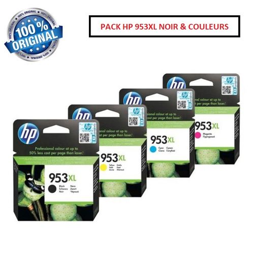 Hp Pack Cartouches d'encre 953xl Double capacitè - Original Compatible avec  Officejet Pro 7720 Wide Format,7730 Wide Format, 7740, 8210, 8218, 8710,  8715, 8718, 8719, 8720, 8725, 8730, 8740, 8745