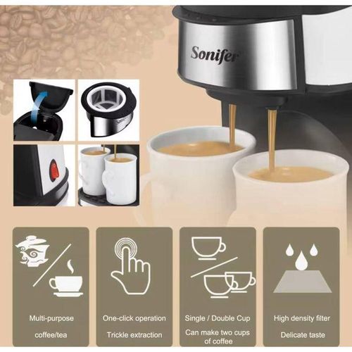 product_image_name-Generic-Sonifer Machine à café filtre avec 2 tasses en porcelaine / 450 W (SF-3540)-4