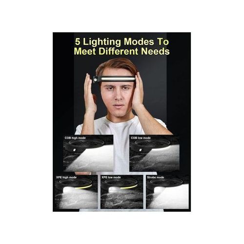 product_image_name-Generic-Lampe frontale Rechargeable COB LED à Induction, multifonction, 5 Modes-8