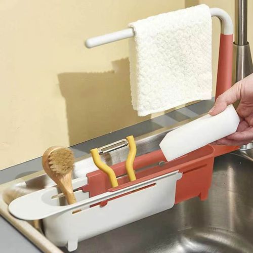 product_image_name-Generic-Étagère d'évier télescopique, organisateur porte-éponge de savon-1