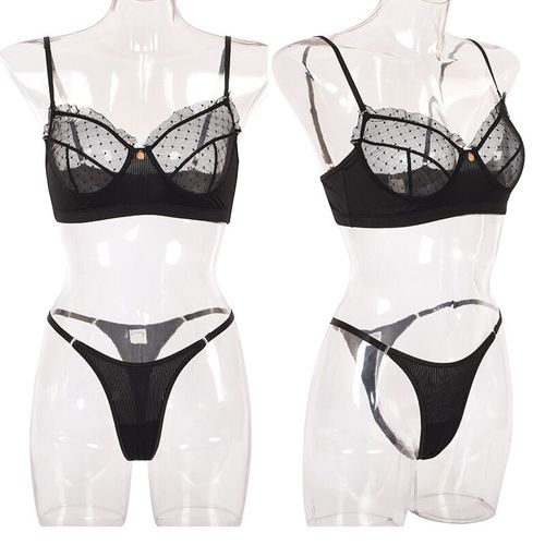 Ensemble de soutien-gorge transparent en dentelle, soutien-gorge