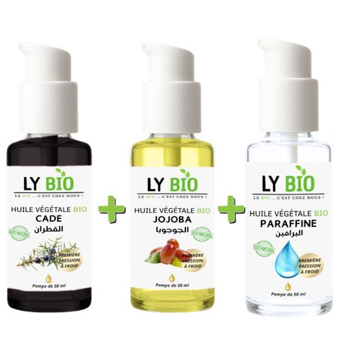 product_image_name-LY BIO-PACK HUILE CADE 50ML - POMPE + HUILE JOJOBA 50ML - POMPE + HUILE PARAFFINE 50ML - POMPE-1