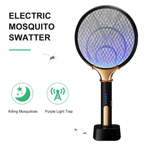 Raquette anti-moustiques électrique, aste, tue les insectes