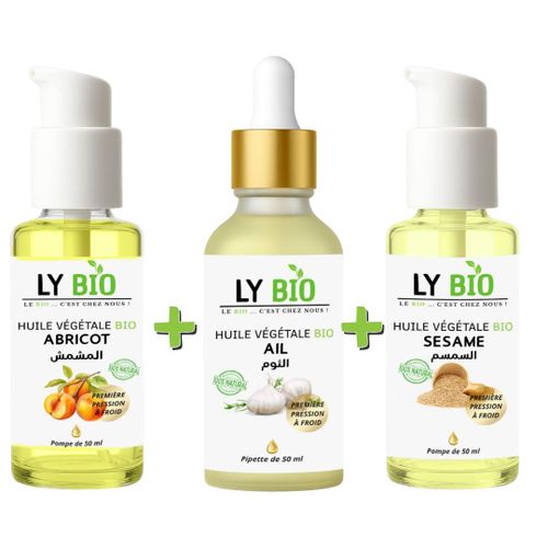 product_image_name-LY BIO-PACK HUILE ABRICOT 50ML - POMPE + HUILE AIL 50ML - PIPETTE + HUILE SESAME 50ml - POMPE-1