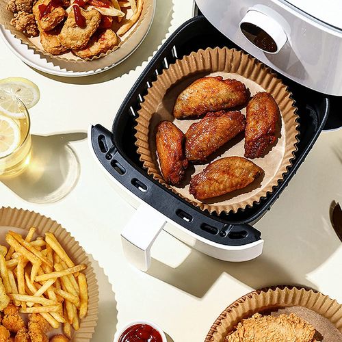 Papier Cuisson Air Fryer 100 Pièces, Papier Sulfurisé en Feuilles