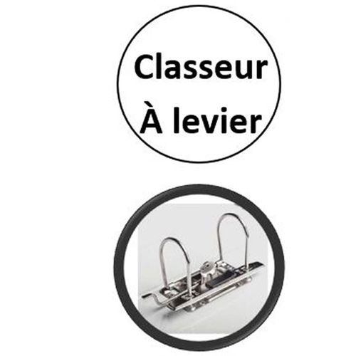 sicla Classeur à Levier Simili Cuir noir 8cm et jeux de 12 intercalaires à  prix pas cher