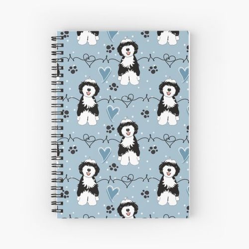 product_image_name-Generic-Love Black and Whtie Tibetan Terrier Puppy Spiral Notebook Bloc note-1