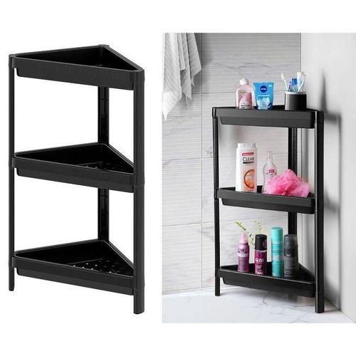 product_image_name-Generic-رف زاوية للحمام، أسود 33x71x33 سم-6