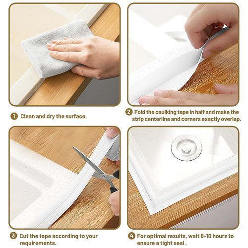 product_image_name-Drop Stop-Ruban de Calfeutrage Auto-Adhésif Étanche pour Bord de Baignoire, Toilette, Seau de Cuisine, Évier, Huile-7