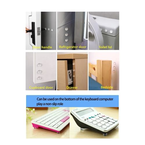 product_image_name-Generic-12 pastilles Autocollants en silicone anti-collision transparents, 19mm X 4mm-2