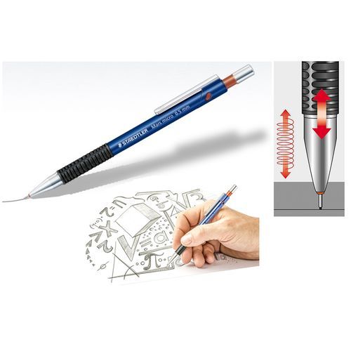 Staedtler Porte-mine Mécanique Technique 0,5mm Plastique bleu grip