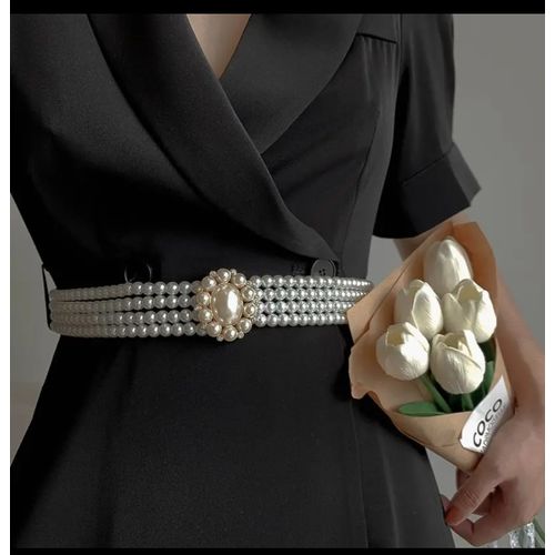 Generic ceinture de perle blanche elastique boucle ovale chaine taille des femmes mode a prix pas cher Jumia Maroc
