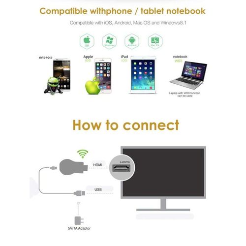 Haute qualité 2019 ANYCAST M9 PLUS Wifi Affichage sans fil de dongle  Full HDMI 1080P de Terabyte Anycast pour Smartphones Android