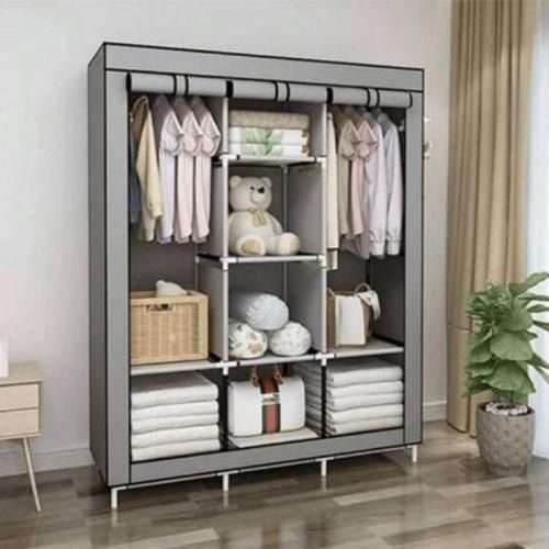product_image_name-Generic-Moyen Armoire Penderie pliable à 3 portes 8 étagères Pour Rangement de vêtements-5