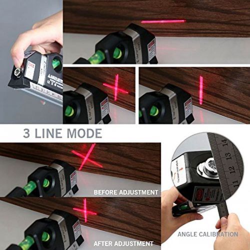 Fixit Niveau Laser Professionnel à Bulle Ruban 2.5 Métres Laser LeveLPro3  Rouge Croisé