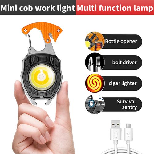 Mini lampe de poche LED portable avec porte cles, torche de poche