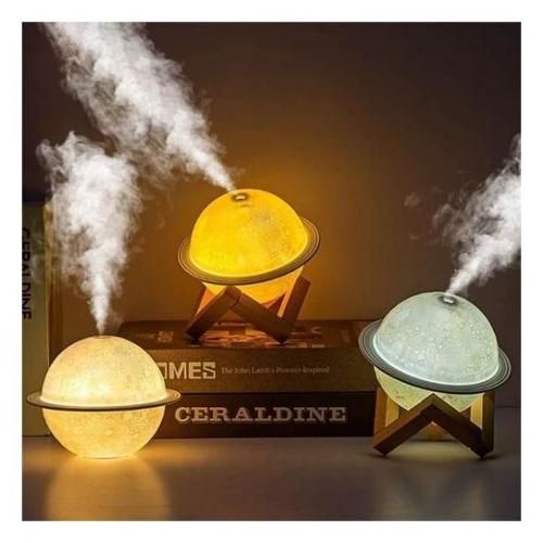 Generic Lampe humidificateur de lune 3D lampe de nuit LED, diffuseur  d'huile essentielle tactile 200ml à prix pas cher