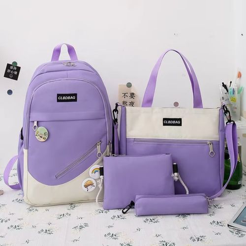 Generic Sac a Dos ecole Cartable Fille Sac Bandouliere Femme Trousse Scolaire Sac a main femme 4 Pieces a prix pas cher Jumia Maroc