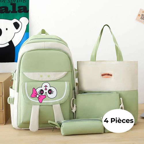 Generic 4 Pieces de Cartable Scolaire Vert Sac a Dos a la Mode avec Differents Motifs a prix pas cher Jumia Maroc