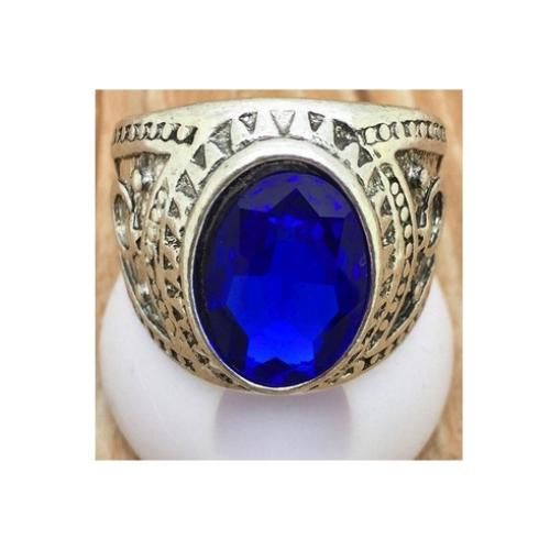 Bague avec store pierre bleu