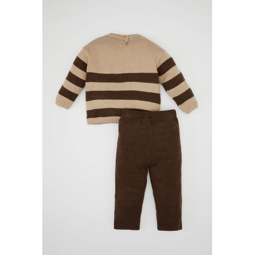 product_image_name-Defacto-طقم ولادي مخطط بلوفر وسروال سادة - قطعتين-2