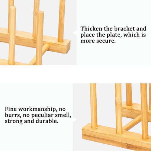 product_image_name-Generic-Support en Bois pour Assiettes et Couvercles – Égouttoir Bambou Multifonction pour Vaisselle, Planches à Découper et Livres de Cuisine-2