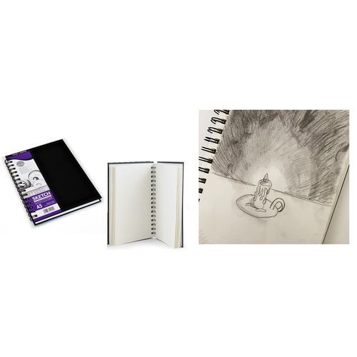 Daler Rowney Carnet Dessin Croquis A5 100g,54 Feuilles Blanc Naturel  doux,Couverture rigide à prix pas cher