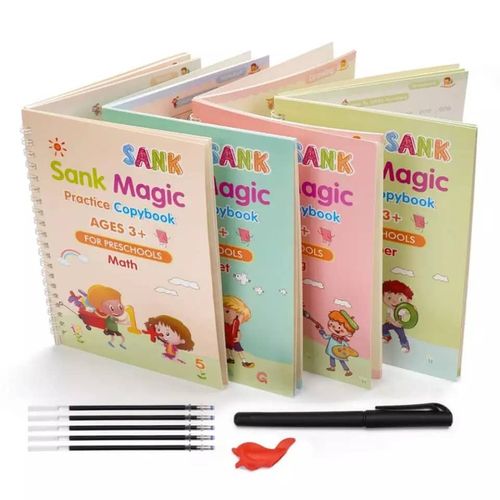 4 Cahier Ecriture Calligraphique Enfants, Magic Book en Livre