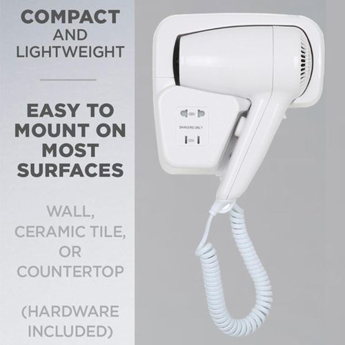 product_image_name-Generic-HYGIENIKA Sèche-cheveux mural Carepure -  Sèche-cheveux électrique mural pour salle de bain d'hôtel - Sèche-cheveux pour peaux sèches - Sèche-cheveux mural domestique avec support  -1