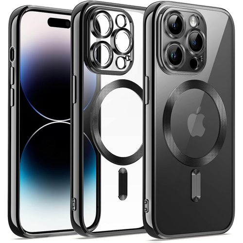 product_image_name-Case-Pochette IPhone 14 pro Max transparent MagSaf anti-collision Haut Qualité Noir-1