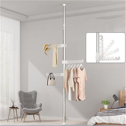 product_image_name-Generic-Porte-Manteau Pliable au Sol, Tringle à vêtements extensible réglable en hauteur de 1,1 à 3,1 m-4