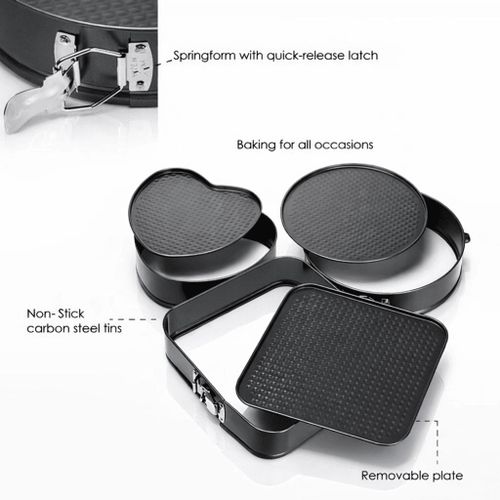 product_image_name-Generic-مجموعة قوالب الكيك القابلة للفك – 3 أشكال مختلفة (قلب، دائري، مربع) غير لاصقة-5