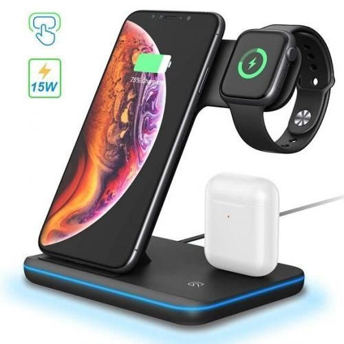 Generic Chargeur sans fil 3 en 1 pour iPhone + Apple Watch + Airpods. à  prix pas cher